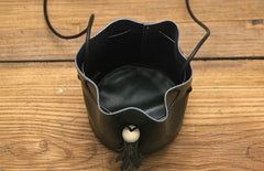 Cute LEATHER WOMEN Bucket SHOULDER BAG Barrel Crossbody Purses FOR WOMEN
