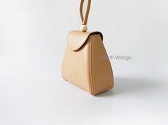Stylish Leather Beige Womens Handbag Clutch Purse Wristlet Bag for Women