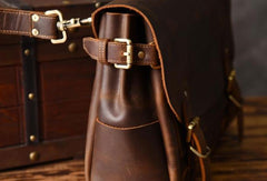 Handmade leather men Briefcase messenger vintage shoulder laptop bag vintage bag - EverHandmade