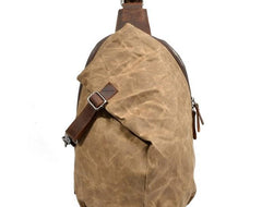 Cool Waxed Canvas Mens Sling Bag Chest Bag One Shoulder Packs for men