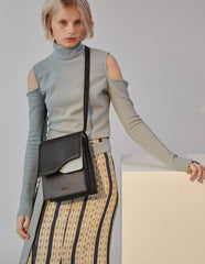 Stylish Leather White Black Womens Shoulder Bag Crossbody Bag Purse for Women