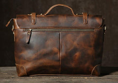 Handmade Leather Mens Cool Messenger Bag Briefcase Work Bag Business Bag Laptop Bag for men