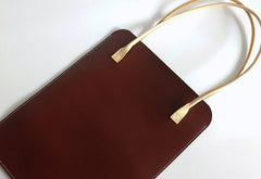 Handmade Leather Red Womens Slim Tote Shoulder Tote Bag for Women