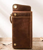 Vintage long Biker Chain Wallet Leather Mens Chain Wallet Long Wallet for Men