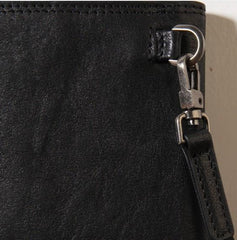 Genuine Leather Mens Cool billfold Leather Wallet Men Small Wallets Trifold for Men