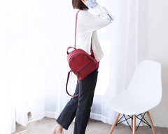 Leather Stylish Womens Small Backpack Mini Travel Backpack Purse for Women
