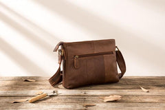 Cool Small Leather Vintage Mens Messenger Bag Shoulder Bags  for Men