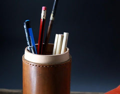 Handmade Leather Pencil Holder Pencil Case Pencil Barrel Case