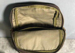 Genuine Leather Mens Cool Chest Bag Sling Bag Coffee Crossbody Pack Sling Pack for men