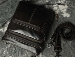 Mens Leather Small Side Bag Messenger Bag Courier bag for Men