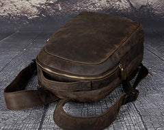 Cool Leather Mens Backpack Vintage Travel Backpack Satchel Backpack for men