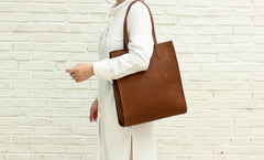 Vintage WOMENs LEATHER Tote Bag Stylish Leather Work Tote Purses FOR WOMEN