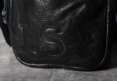 Handmade Genuine Leather Mens Cool Messenger Bag Sling Bag Chest Bag Bike Bag Cycling Bag for men