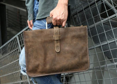 Slim Leather Mens Cool Briefcase Work Bag Business Bag Laptop Bag for men