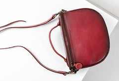 Handmade Genuine Leather Round Handbag Bag Crossbody Bag Shoulder Bag Purse For Women - EverHandmade