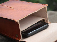 Handmade Leather Belt Pouch Mens Brown Waist Bag CIGARETTE Pouch for Men