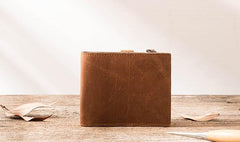 Cool Leather Mens Trifold Slim Front Pocket Wallets billfold Small Wallet for Men
