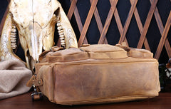 Vintage Leather Mens Large Handbag Weekender Bag Travel Bag