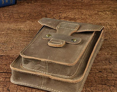 Leather Mens Cigarette Cases with Belt Loop Cell Phone Holster Belt Pouch for Men