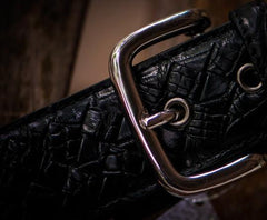 Handmade Black Leather Mens Belt Custom Cool Leather Men Belt for Men