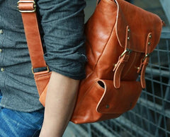 Cool Brown Mens Leather Backpack Cool Travel Backpacks School Backpacks for men