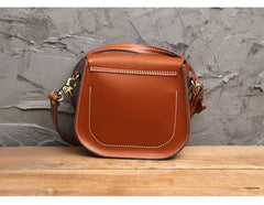 Cute Brown LEATHER Flip Side Bag Handmade WOMEN Saddle Phone Crossbody BAG Purse FOR WOMEN