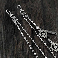 31'' Metal BIKER SILVER WALLET CHAIN Beaded LONG PANTS CHAIN ANCHOR jeans chain jean chainS FOR MEN