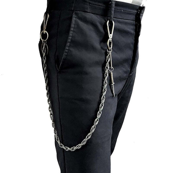25'' Metal HUNTER SWORD BIKER SILVER WALLET - Back View
