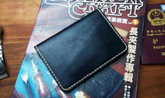 Mens Leather Slim Passport Wallets Leather billfold Small Travel Wallet for Men