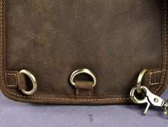 Vintage Leather Mens One Shoulder Backpack Sling Bag Chest Bag Sling Backpack for men