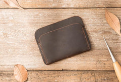 Vintage Leather Mens Card Holders Slim Front Pocket Wallet Card Wallets for Men