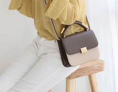 Stylish Leather Womens Small Handbag Work Purse Shoulder Bag for Women