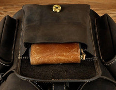 Cool Leather Mens Backpack Vintage Travel Backpack School Backpack for men