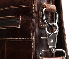 Cool Coffee Small Square Leather Mens Side Bag Messenger Bag Shoulder Bag for Men