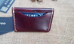 Leather Mens Slim Front Pocket Bifold Small Wallets Card Wallet for Men