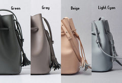 Genuine Leather bucket bag shoulder bag for women leather crossbody bag - EverHandmade