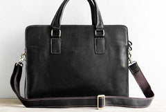 Vintage Black Leather Mens Briefcases Work Bag Laptop Bag Business Bag for Men