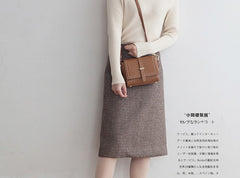 Minimalist Leather Womens Stylish Small Shoulder Bag Crossbody Purse for Women