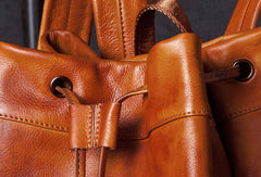 Handmade Leather satchel bag backpack women bag men shoulder bag brown
