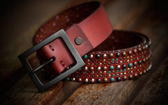 Handmade Genuine Leather Mens Belt Custom Cool Leather Men Black Belts for Men
