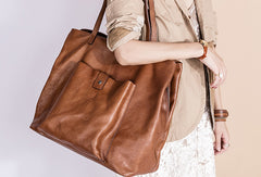 Handmade Genuine Leather Handbag Tote Large Shopper Bag Purse Handbag Shoulder Bag Purse For Women - EverHandmade