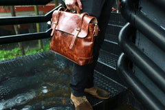 Cool Leather Mens Briefcase Messenger Bags Handbag Shoulder Bag for men