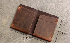 Vintage LEATHER Womens Small Wallet Bifold Leather billfold Wallet FOR Women