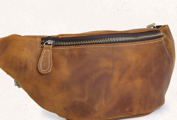 Cool Mens Leather Belt Bag Fanny Pack Waist Bag For Men FY02381026