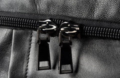 Genuine Leather Mens Cool Backpack Large Black Travel Backpack for men