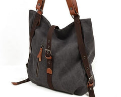 Mens Waxed Canvas Leather Tote Bag Canvas Handbag Canvas Shoulder Bag for Men