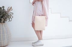 Handmade Leather Beige Womens Tote Crossbody Purse Tote Shoulder Bag for Women
