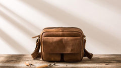 Cool Small Leather Mens Messengers Bag Shoulder Bag for Men