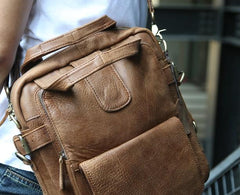 Cool Leather Mens Small Handbag Messenger Bag Shoulder Bag for men