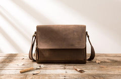 Cool Brown Vintage Leather Mens Messengers Bag Shoulder Bag for Men